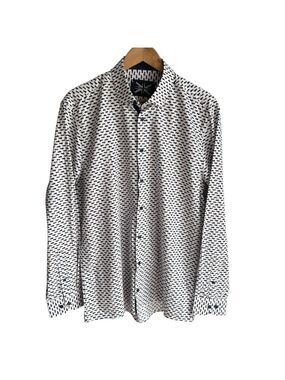 Soul of London Car Print Dress Shirt Mens Large 16.5 White Novelty Teacher Ford